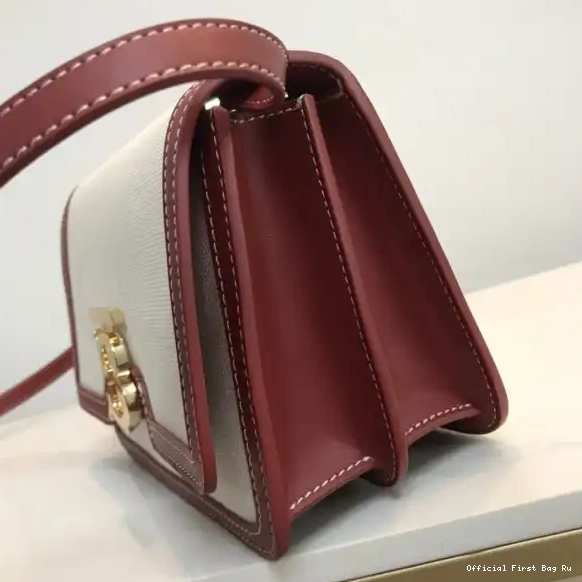 Official FirstBag Ru Two-tone BURBERRY and Bag Canvas TB Leather 0608